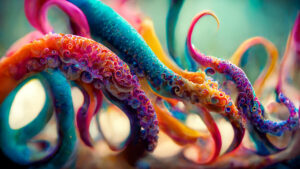 Seo Latinoamerica - Colores vibrantes entrelazados en un diseño abstracto