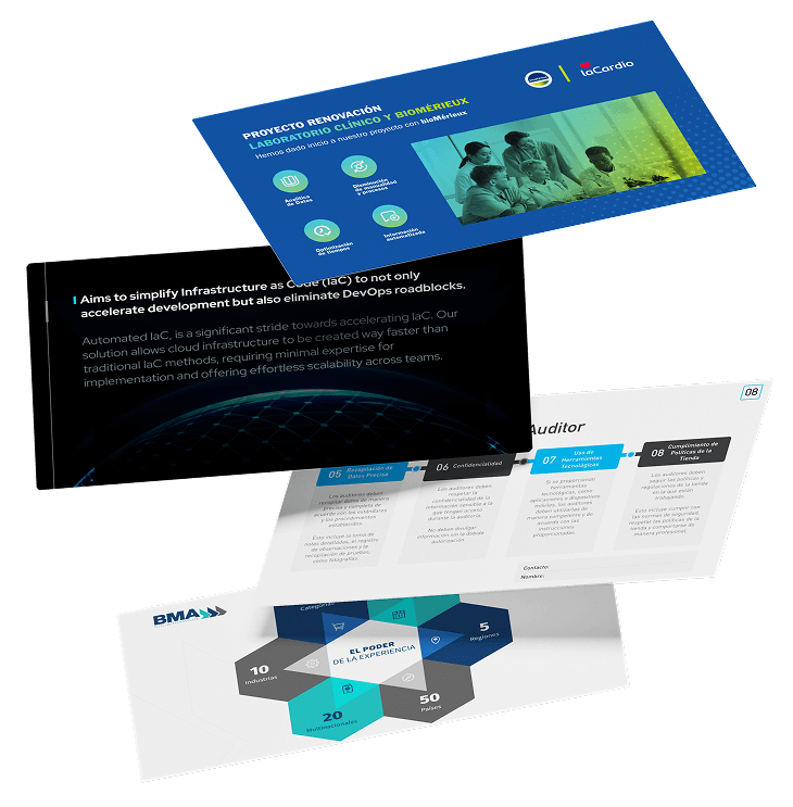 Presentaciones corporativas con datos y gráficos