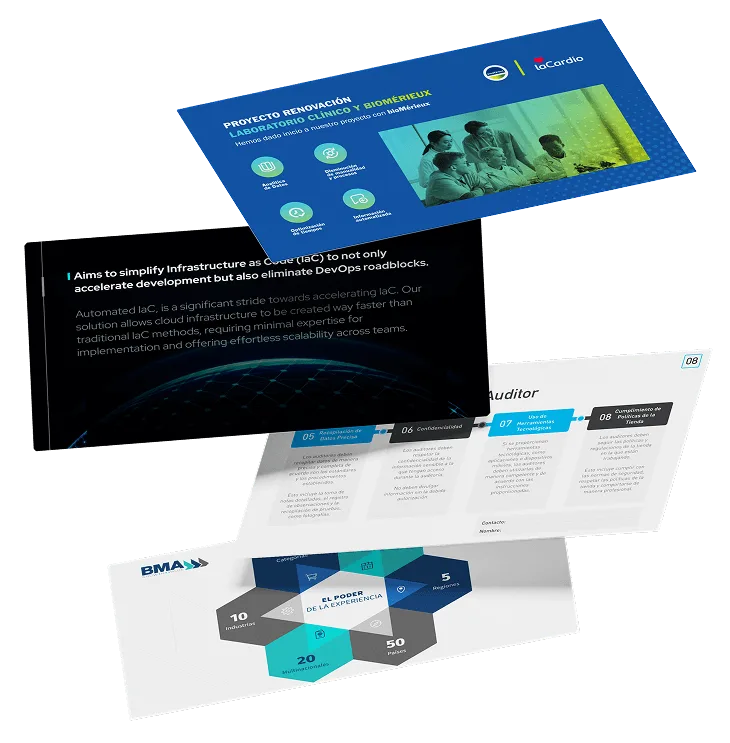 Presentaciones corporativas con datos y gráficos